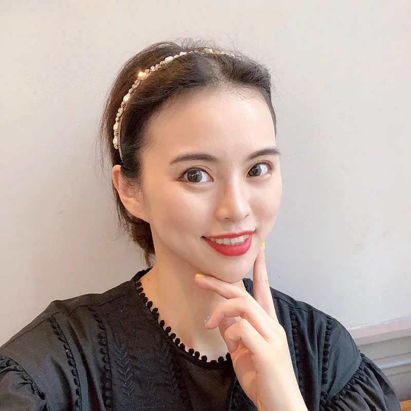 Винтажная бусина, цветок, женские повязки на голову, стразы, повязка на голову для девушек, женский головной убор, аксессуары для волос