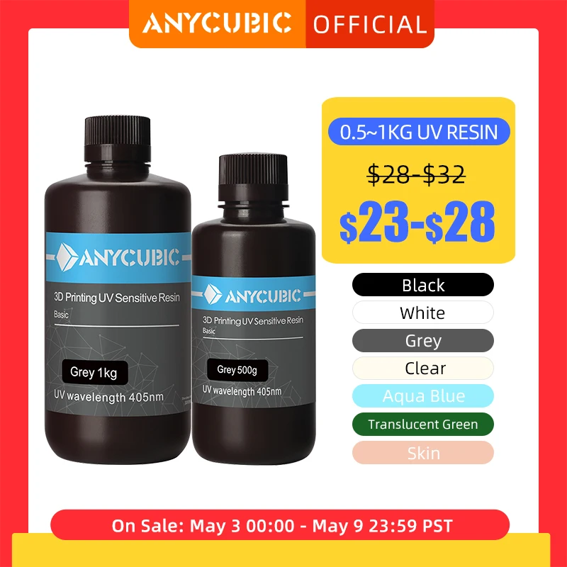 Líquida da Resina 405nm do Fotopolímero de Anycúbico 1kg para o Material de Impressão da Impressora do Lcd 3d para o Fóton Resina Fóton s Mono uv 500g - - Imagem 2