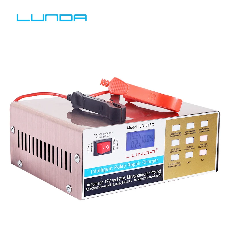Зарядное устройство LUNDA RU для автомобильных аккумуляторов 12 В 24 полностью