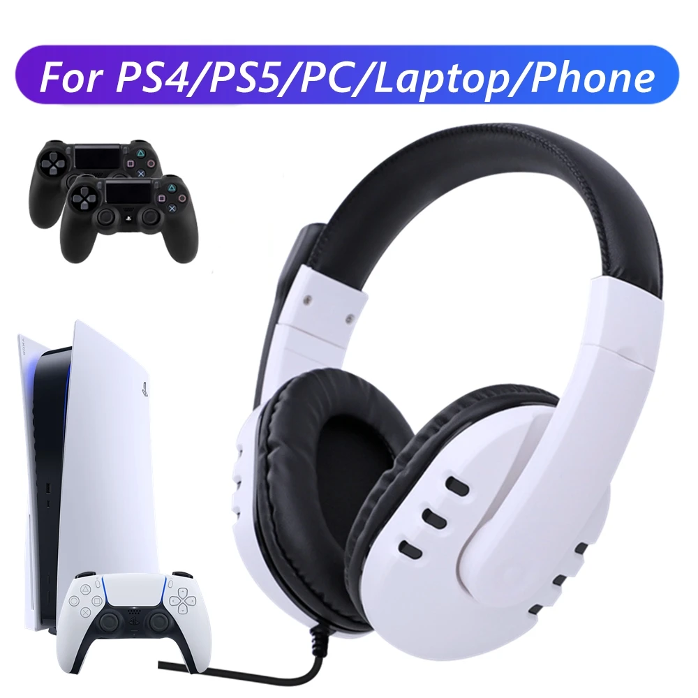 For PS4 PS5 Headset Gamer PC Laptop Stereo Bass Wired Gaming Headphones with Microphone For phone Tablet Kids Adults Boys Gift