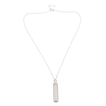 

Jewellery Mens Stainless Steel Cremation Necklace Tube Bottle Ash Vial Pendant