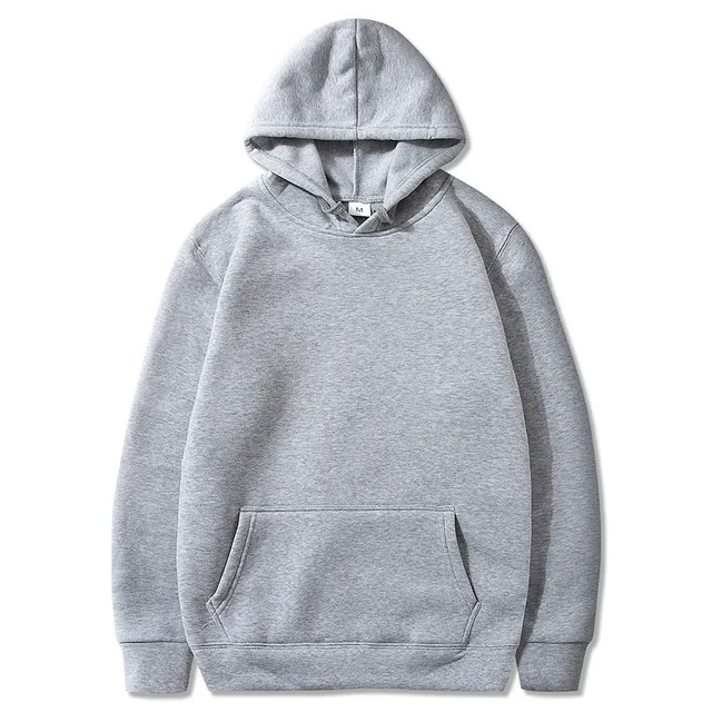 Fashion Brand Men's/Women's Hoodies 2021 Autumn New Male Casual Hoodies Sweatshirts Men's Solid Color Hoodies Sweatshirt Tops light gray