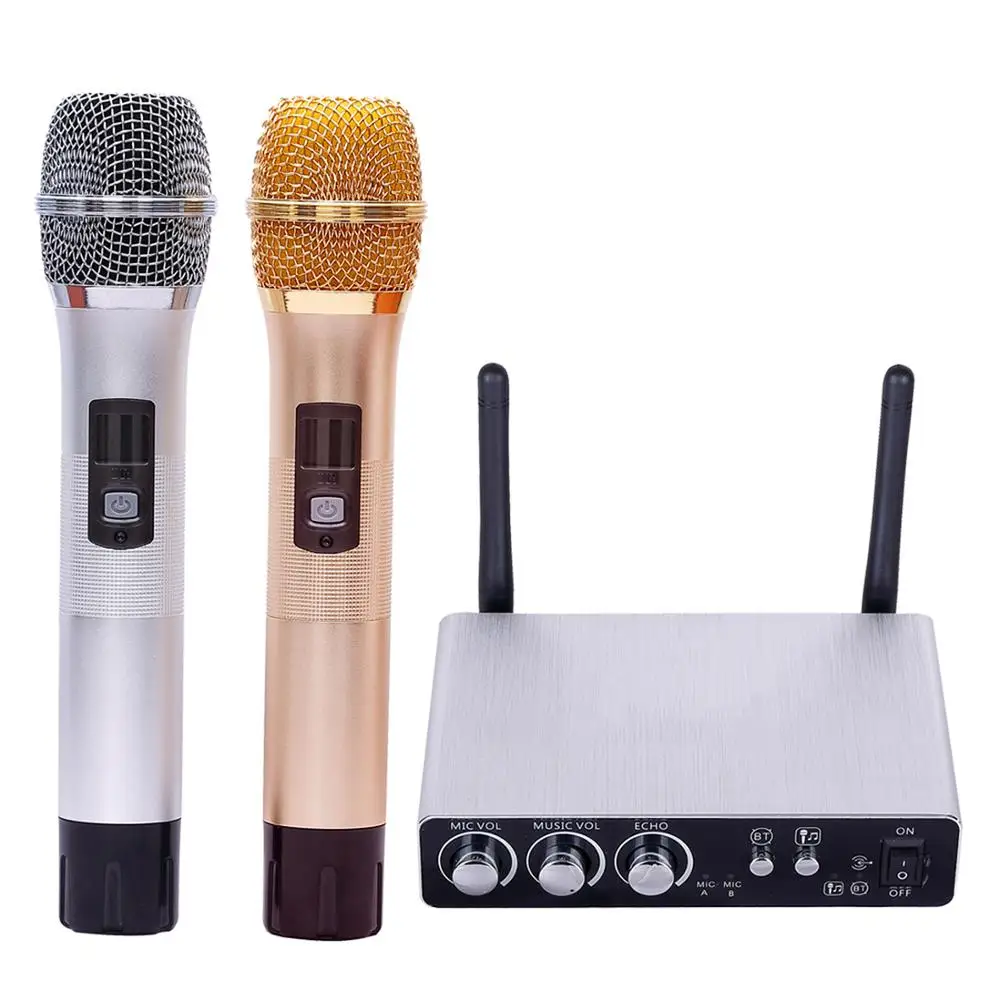 【美品】 Excelvan K28 ワイヤレスマイク マイク 2本セット カラオケ デジタル信号  マイクk28,2チャンネル,調整可能,低歪み,デジタルボリューム,ホーム