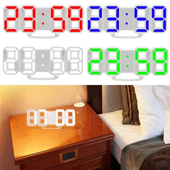 

Fashionable And Easy-to-read Lightweight Clock 3 Brightness 12/24 Display LED Digital Electronic Alarm/Clock Stereo Wall Clock
