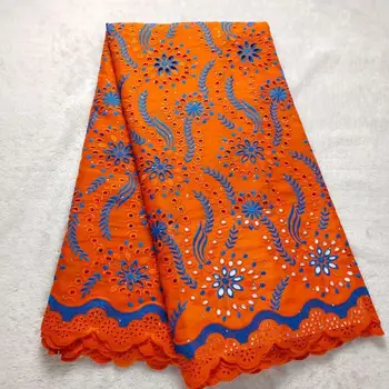 

5 yard Swiss lace fabric 2020 latest heavy beaded embroidery African cotton fabrics Swiss voile lace popular Dubai style