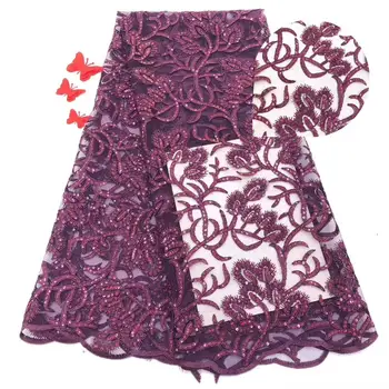 

11 color new style for net lace fabric with seqiuns JOY-2311 Fashionable french net fabric for dress wedding or party dress