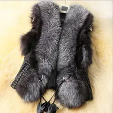 Зимние теплые роскошные меховой жилет для девочек женские шубы из искусственного меха жилеты Для женщин пальто куртка высокое качество пушистое пальто 6XL 5XL WE9