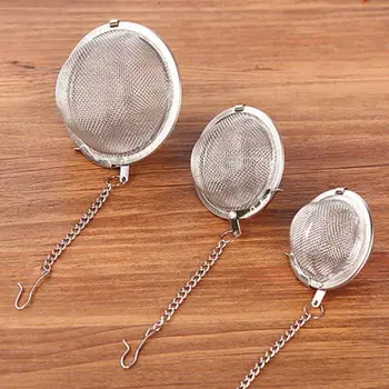 

3 Sizes Stainless Steel Tea Infuser Sphere Locking Spice Tea Ball Strainer Mesh Infuser Tea Filter Teapot Kitchen Tools