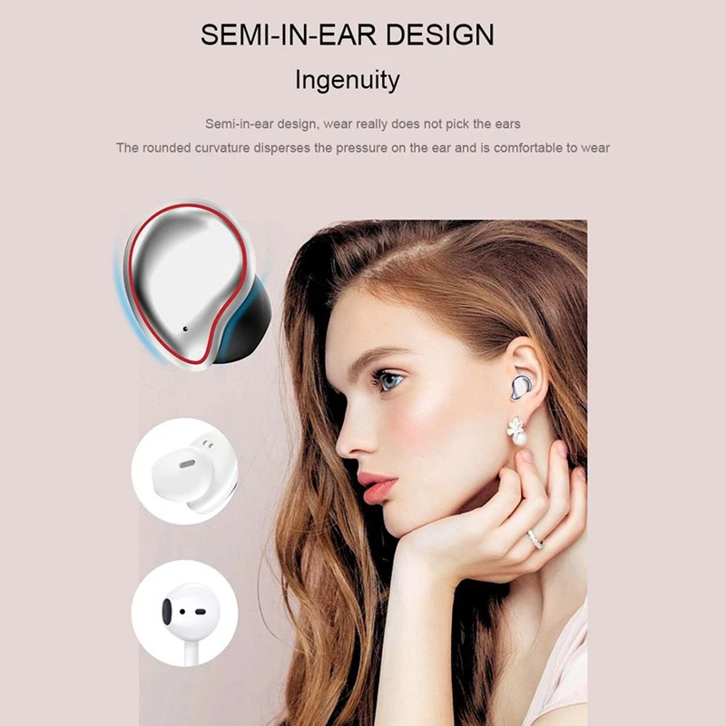 CLAITE SE9 TWS bluetooth 5.0 Earphone Plating 6D HiFi Denoise Smart Touch HD Calls Waterproof Sport Headset with Charging Box