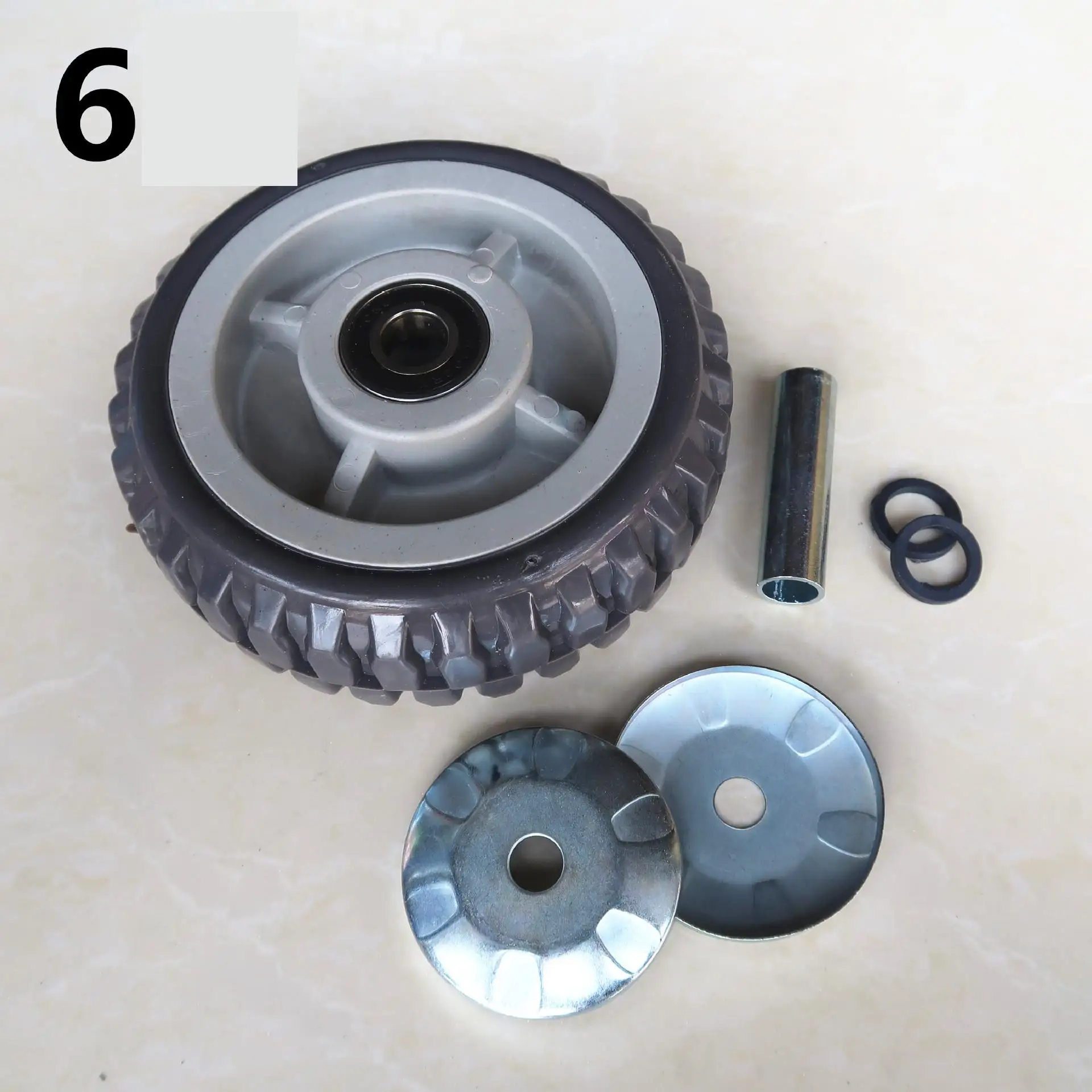 

6" Caster Heavy Non Slip Single Wheel Gray Glue Beacon Fire Anti Wrapping Flat Driver Pushing