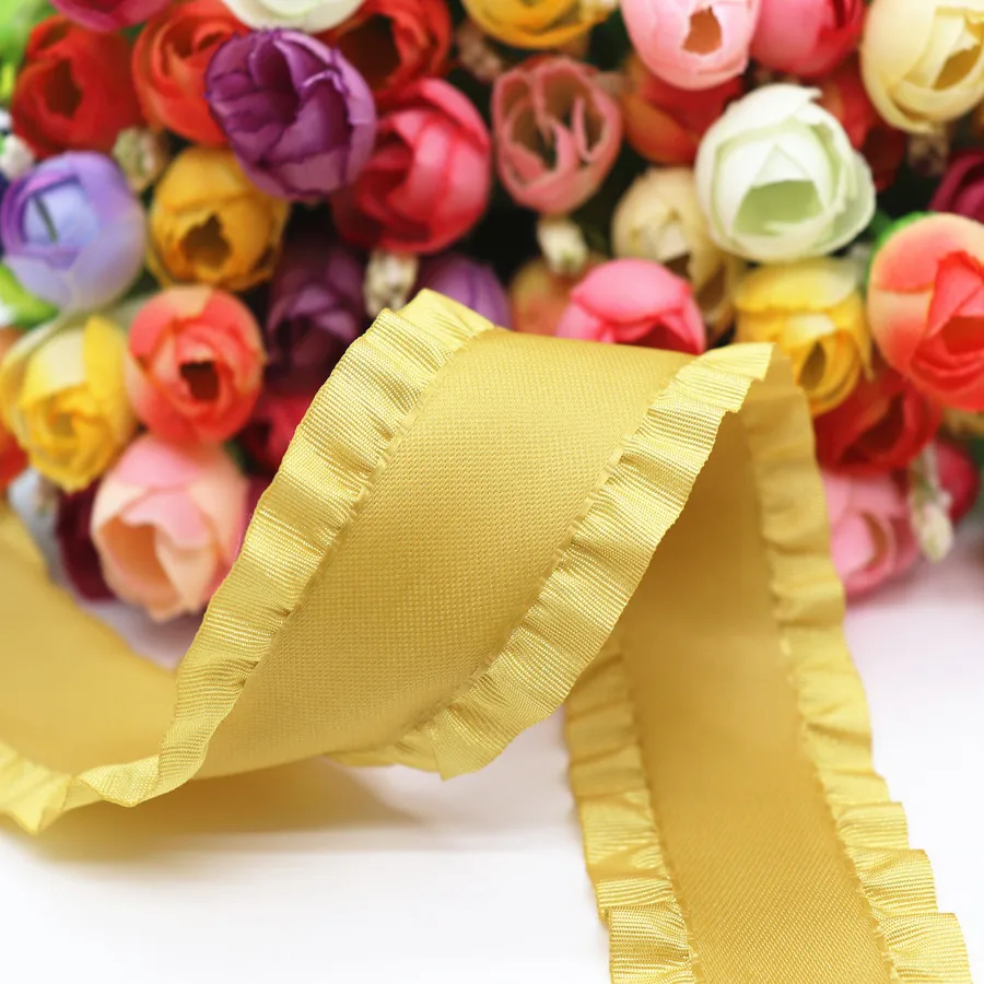 Ribbon Decoration Ribbon Supplies Sewing Ribbon 5 Yards Falbala Ruffled Ribbon Lotus leaf Ribbons 7/8