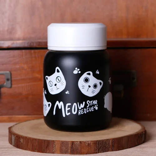white cats Мультяшные кошки из нержавеющей стали термос для чая вакуумная колба мультфильм Garrafa Termica детская чашка кофейная кружка, ПОСУДА Термосы - Цвет: white cats