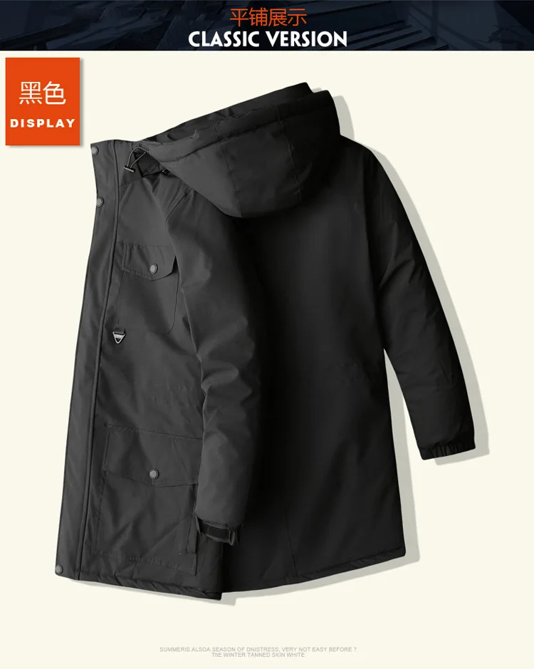 Очень большое мужское хлопковое пальто средней длины зимнее толстое повседневное деловое хлопковое Стеганое пальто большого размера толстое теплое пальто