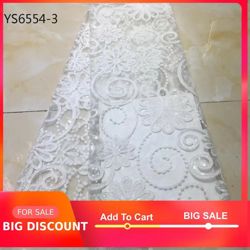 Новый модный стиль белый цвет африканская кружевная ткань нигерийские