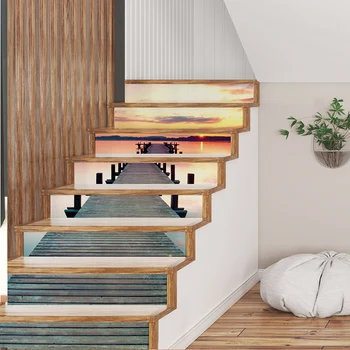 

8Pcs/set DIY 3D Stairs Stickers Waterproof Removable Landscape Pattern Self-Adhesive Stairs Stickers for Home Decoration KSI999