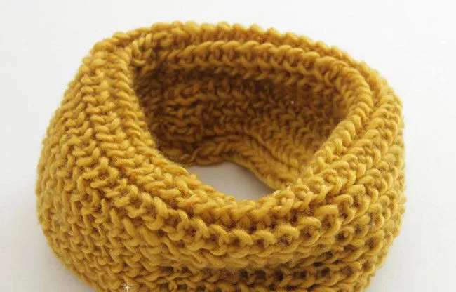 Hot Selling Winter Neckerchief Women Children's Cotton Muffler Baby bib Warm Soft Boys Scarves Girls Knitted O Ring Scarf60 - Цвет: child yellow