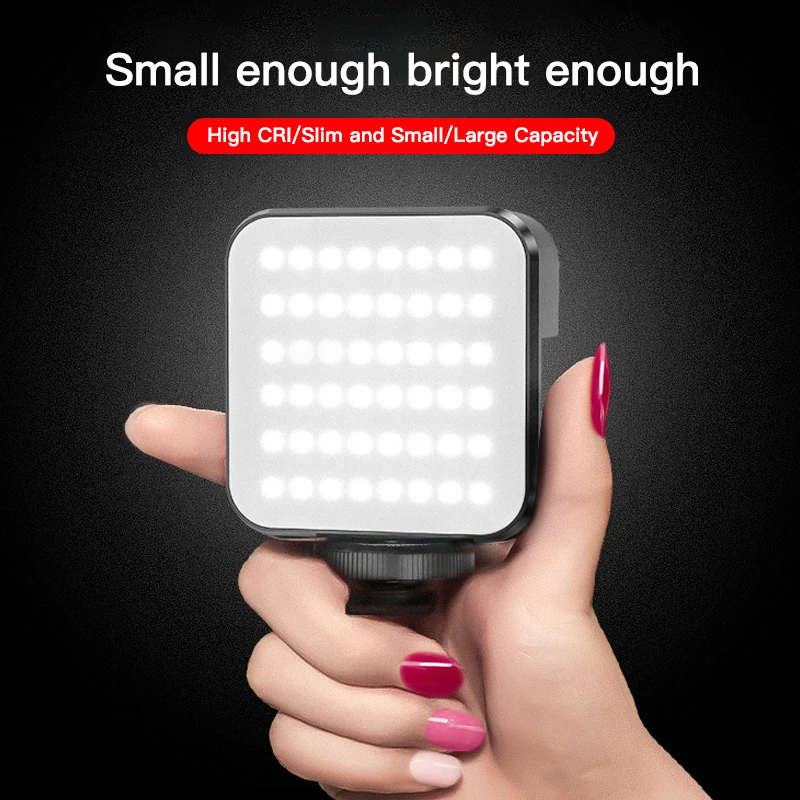 Mini Video Fill LED Studio Light For Photography Lighting 2000mAh Camera Lamp Type-C Charge With Tripod For phone Selfie Stick