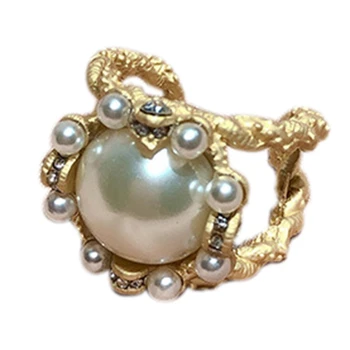 

Vintage Baroque Pearl Ring Bead Wrapped Ring Fashion Women Jewellery