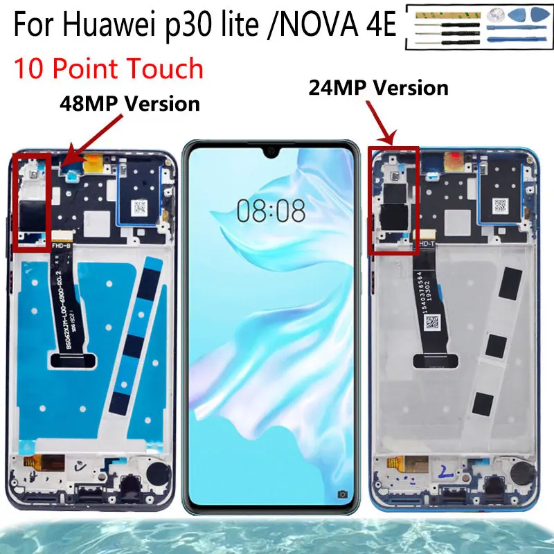 Высокое качество для HUAWEI P30 Lite ЖК-экран с сенсорной панелью сенсорная сборка