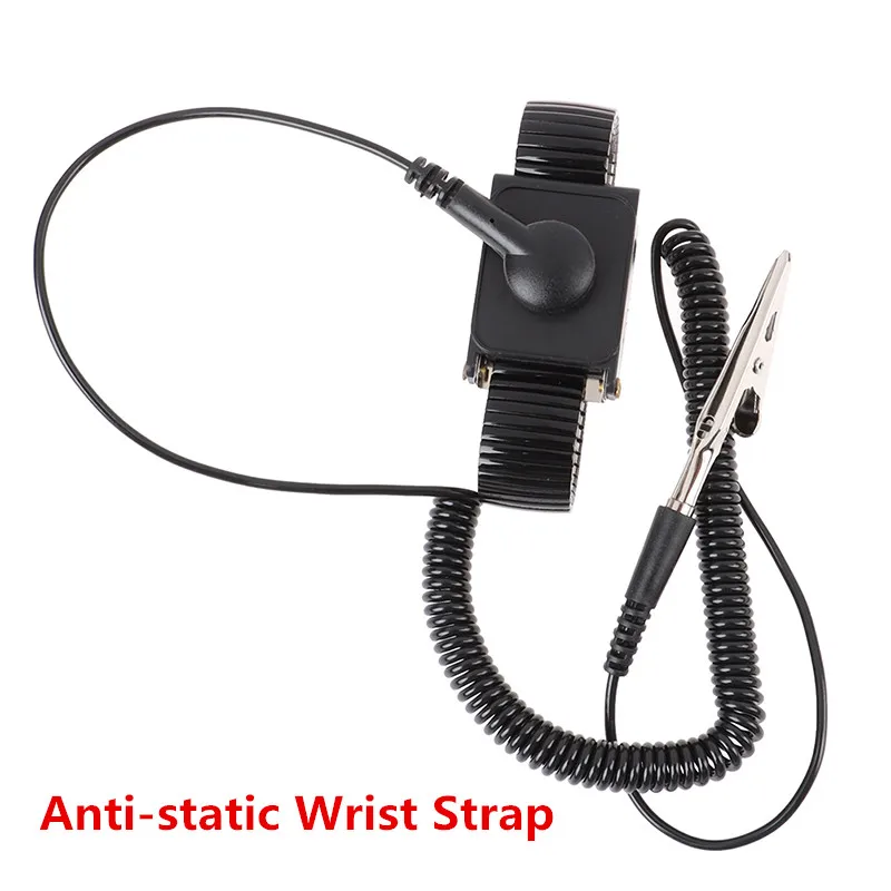 

Антистатический рабочий ремешок на запястье, регулируемая длина кабеля ESD, регулируемый разрядный ремень, заземляющий металлический браслет, инструменты, 1 шт.