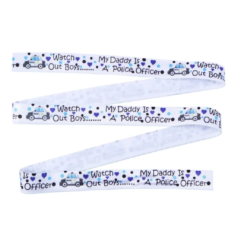 

50yards 5/8" 16mm Printed Folded over elastic FOE for Headwear Hairband Decoration DIY Sewing Crafts