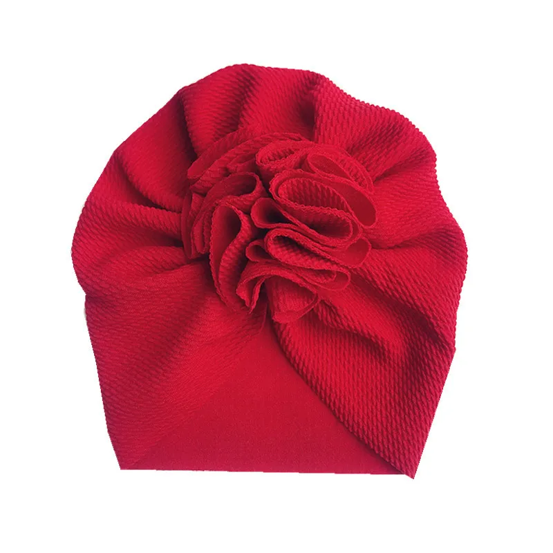 rolled up skully hat Fashion Flower Baby Hat Newborn Elastic Baby Turban Hats for Girls Solid Colors Cotton Infant Beanie Cap Headwear Muslim winter toque Skullies & Beanies
