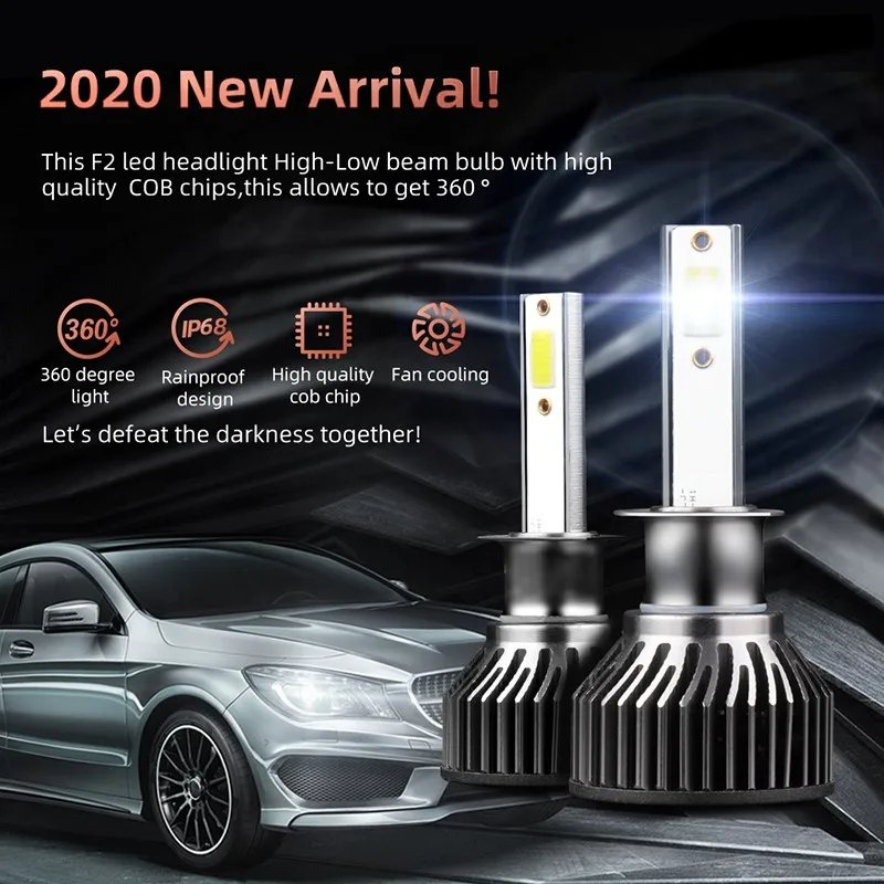 6000K LED H7 HB4 H1 H3 HB3 9005 H4 9003 HB2 Auto F2 Автомобильные фары 50W 5000LM Ampoule Bulb|Передние LED-фары для