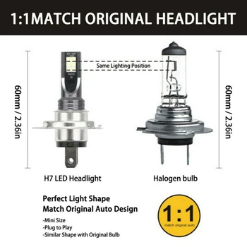 

4pcs LED Headlight Combo Mini 9005+H11 High/Low Beam 240W 60000LM 6000K White
