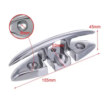 

Boat Folding Cleat Stainless Steel Marine Flip Up Folding Pull Up Cleat 6'' Durable Rust-resistant Reusable Marine Hardware