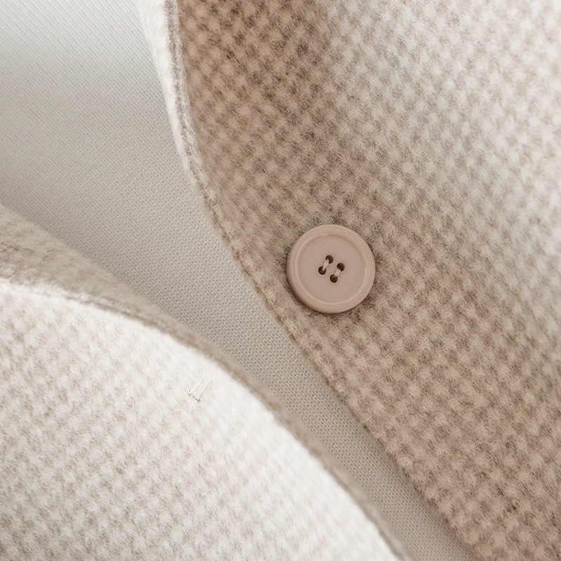 Smpevrg double sided fabric women coats turn down collar long coat women cardigan overcoat wide waisted topcoat outwear clothes