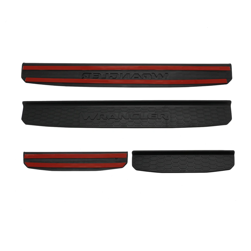 Auto Innen Tür Sill Entry Guards Schutz 2 4-Türer Zubehör Tür Platte Abdeckung Sill Für Jeep Wrangler JL 2018 2019 – Detail 8
