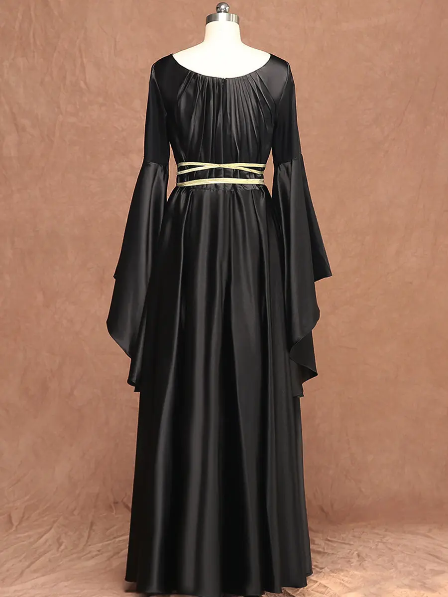 Robe De Soiree винтажные вечерние платья с длинным рукавом T460 черные женские вечерние платья с круглым вырезом нового размера плюс вечерние платья для выпускного вечера