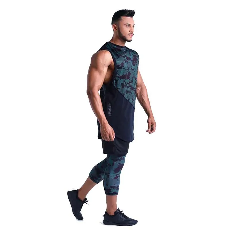 Muscle Dr. Brothers, европейский и американский жилет, спортивный жилет для фитнеса, Мужской Быстросохнущий тренировочный костюм для бега, камуфляжная футболка