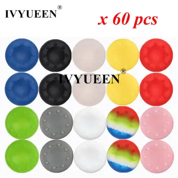 

IVYUEEN 60 pcs Silicone Analog Thumb Stick Grips for Playstation 4 PS4 Pro Slim for PS3 Controller for Xbox 360 Thumbsticks Caps