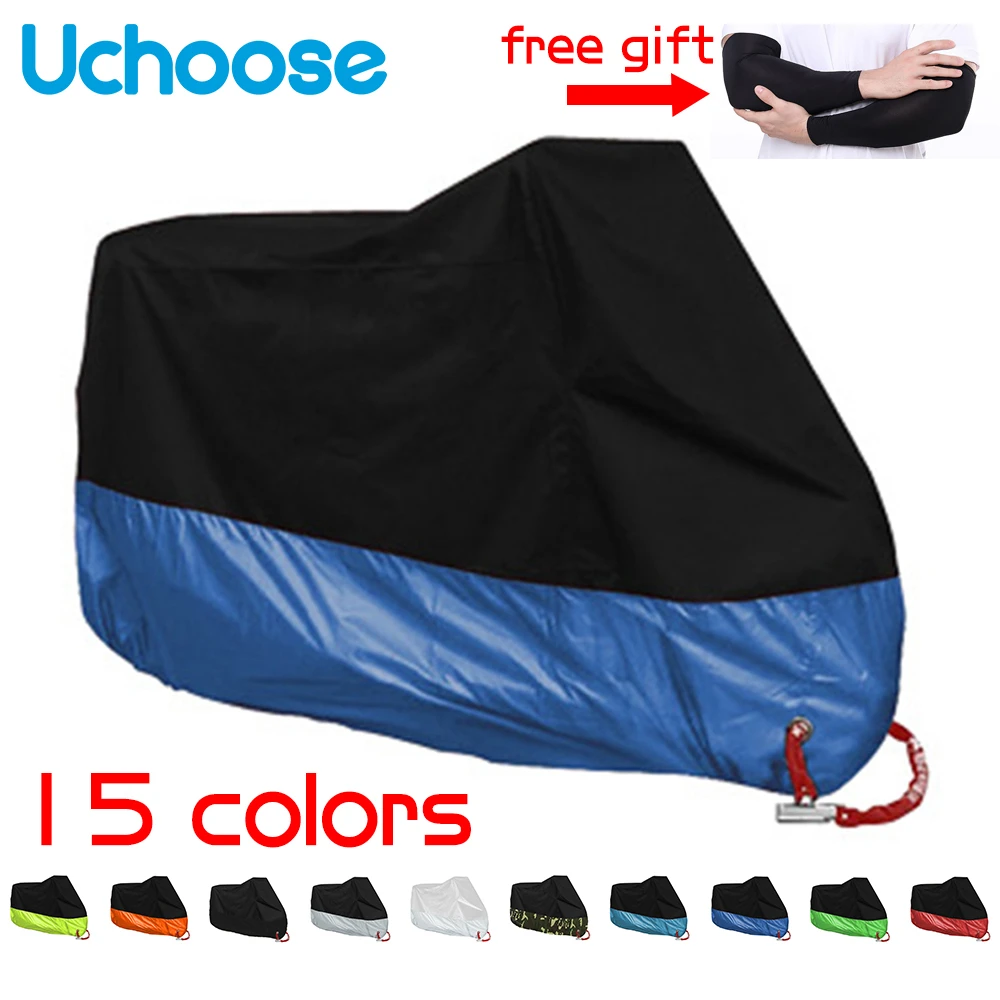 Protector de tela para motocicleta, cubierta universal con protección UV para motos, funda protectora resistente al agua y al polvo, accesorio con bloqueo de motor para exteriores, M-4XL, para todas las estaciones