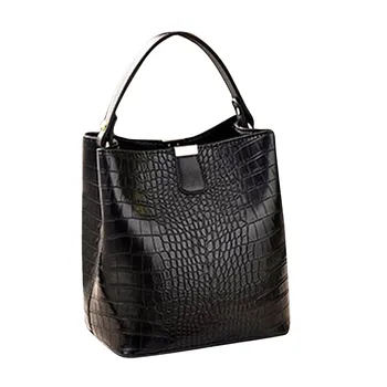 

Retro Alligator Bucket Bags Women Crocodile Pattern Handbag Large Capacity Casual Shoulder Messenger Bags Ladies PU Purse
