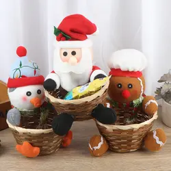 Рождественская подарочная корзина для хранения конфет, Домашний Настольный Декор, Санта-Клаус