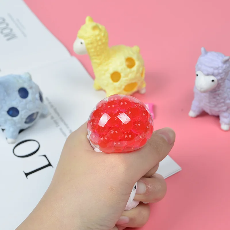

Squeeze toy big squishy gigante mochi cute Alpaca vent ball beads grape ball squeeze bead decompression vent toys squichy