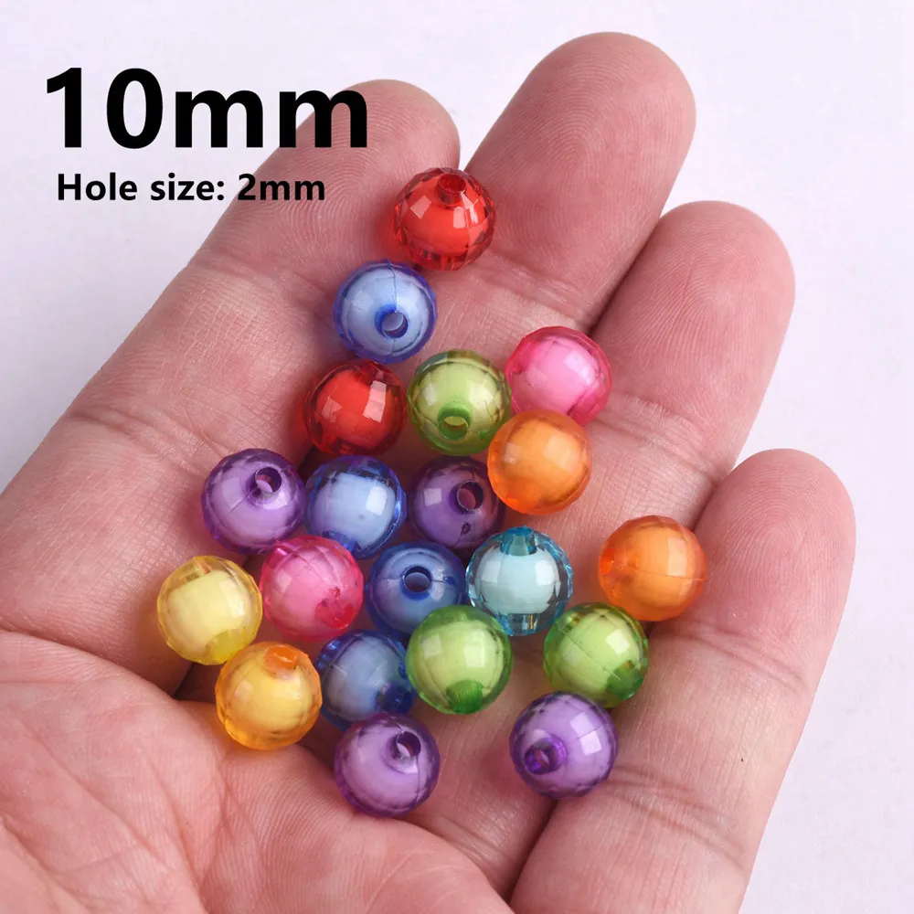 1,000 Pcs 6mm Round Crystal Faceted Plastic Acrylic Beads for Beading  Crafts