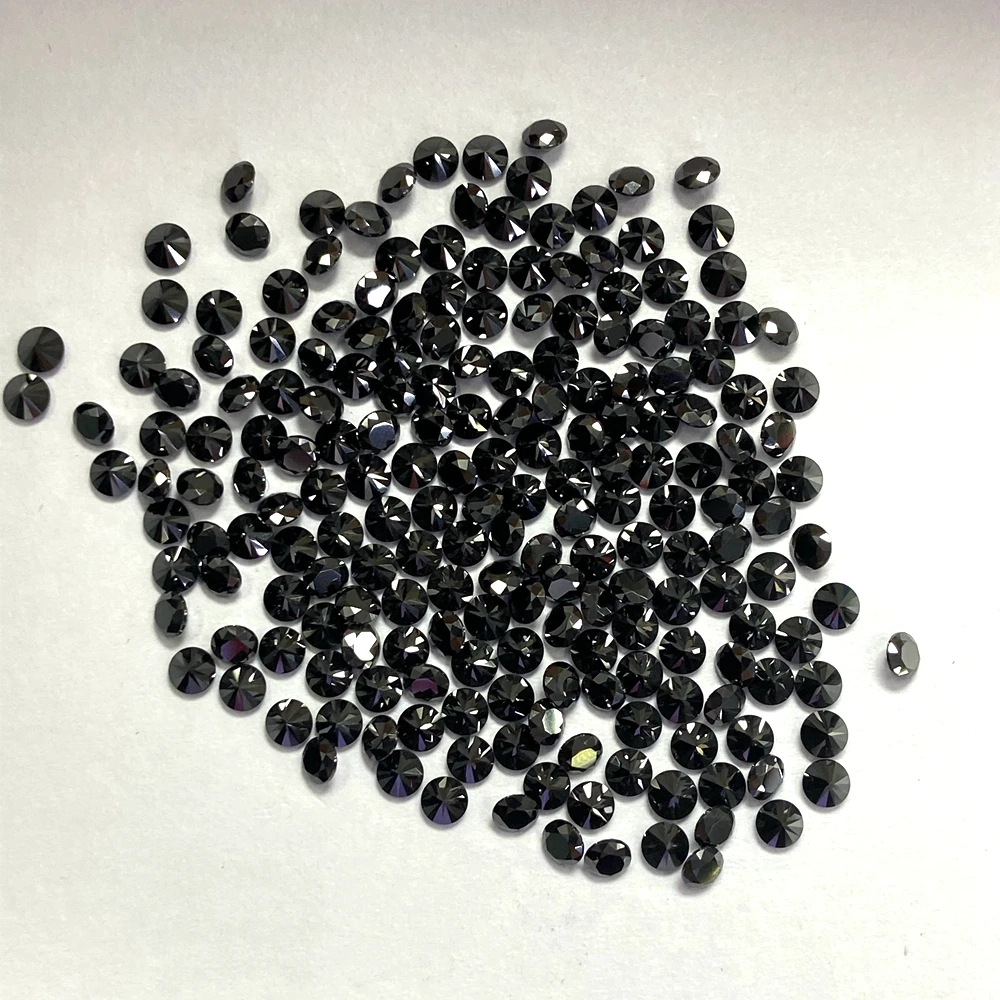 

Small Size 0.9mm-3.0mm Synthetic Round Brilliant Cut Black Moissanite Stones 1 Carat 1 Bag For Jewelry DIY Making