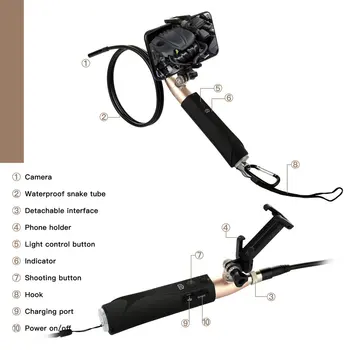 

Wifi 8Mm Handheld Endoscope Borescope Video Inspection Camera 1080P Portable Camera For F110 For Android Ios