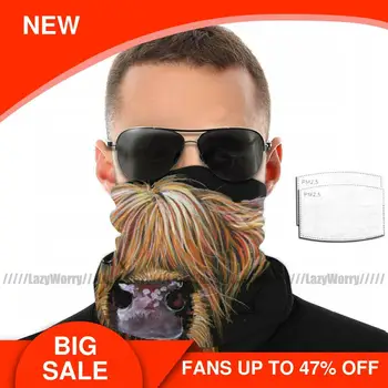 

Cow Mouth Face Mask SCOTTISH HAIRY HIGHLAND Facial Mask Nice for Adult Kawai with Filters Mask