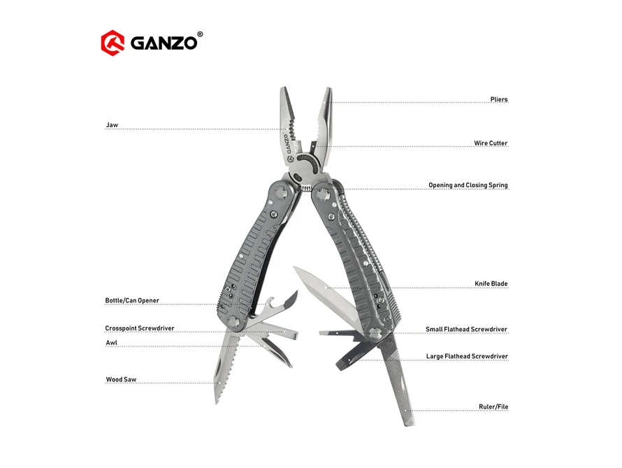 Ganzo G105 многофункциональный инструмент складные плоскогубцы ручные инструменты длинный нос Мультитул нож отвертка Ножницы может клещи-открывалка