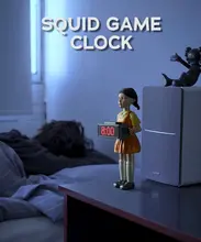 Nuevo reloj despertador para juego de calamar, muñeca con luz verde roja, muñeca divertida, reloj despertador, TikTok