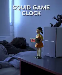 Horloge de jeu de calmar, alarme amusante, lumière rouge et verte, TikTok, nouveauté 
