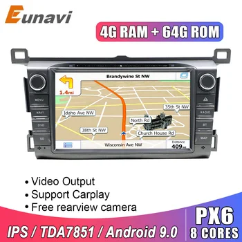 

Eunavi 2 Din Android 9.0 Car DVD Radio Multimedia Stereo for Toyota RAV4 2013-2015 2Din GPS Navigation headunit pc IPS TDA7851