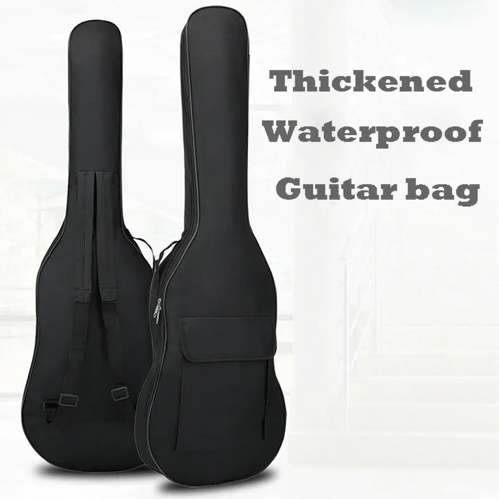 Black Padded Waterproof Electric Guitar Bass Bags Carrying Case Bag Holder