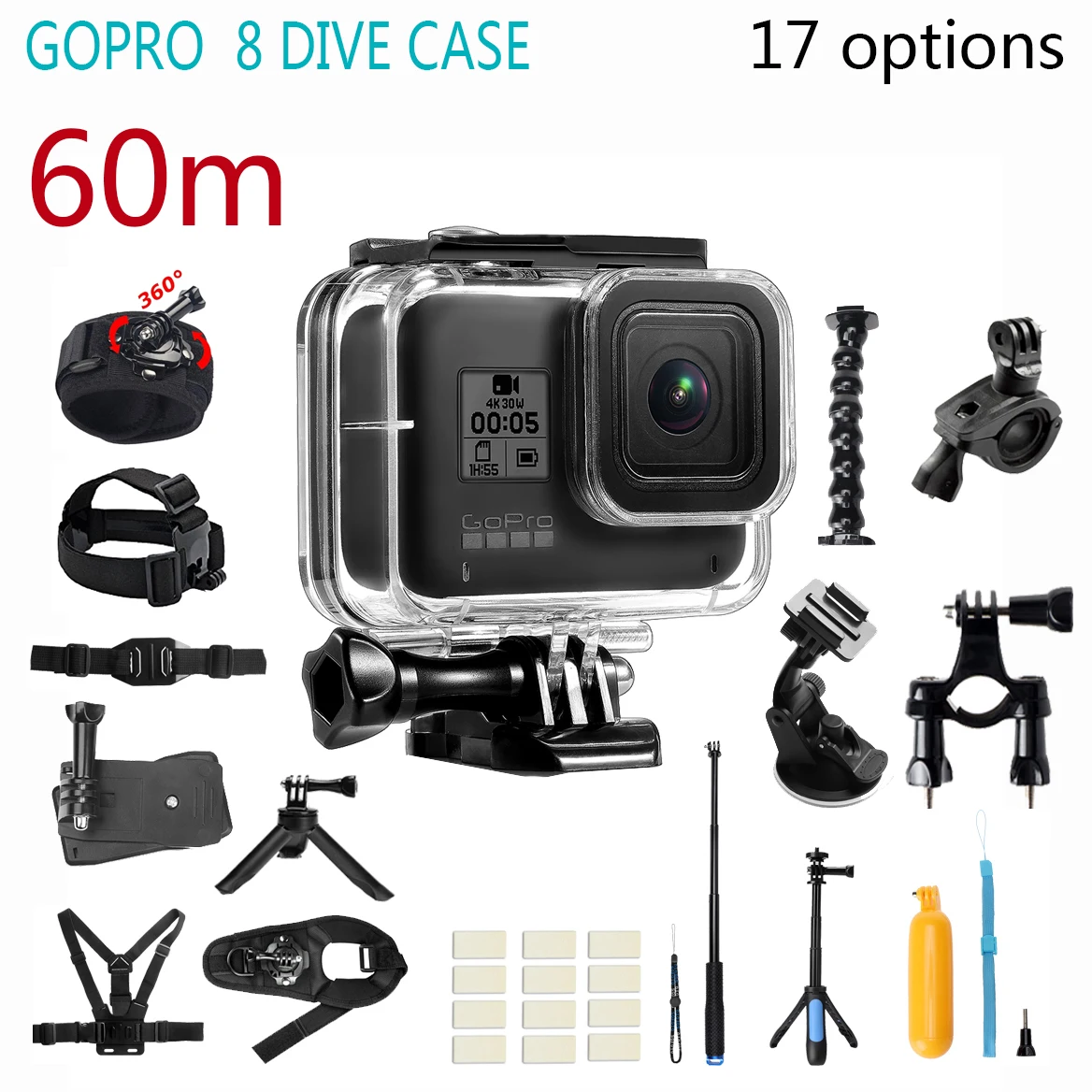 Для Gopro hero 8 Водонепроницаемый чехол для подводного плавания Защитная крышка Корпус Комплект для Gopro hero 8 аксессуары