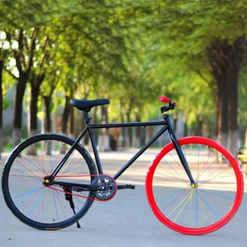 

Fixed Gear Bicycle Bike 26 Inch 700C Fat Bike Retro Track Single Speed Color Frame Man woman and students 2019 New