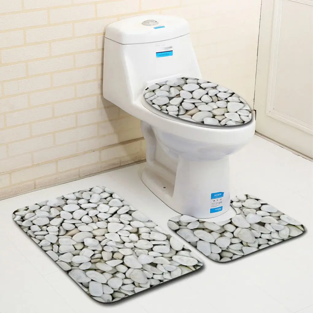 Anti Slip Bath Mats Bathroom Carpet 3D Stone Printing Non-Slip Rug Doormats Toilet Products | Дом и сад